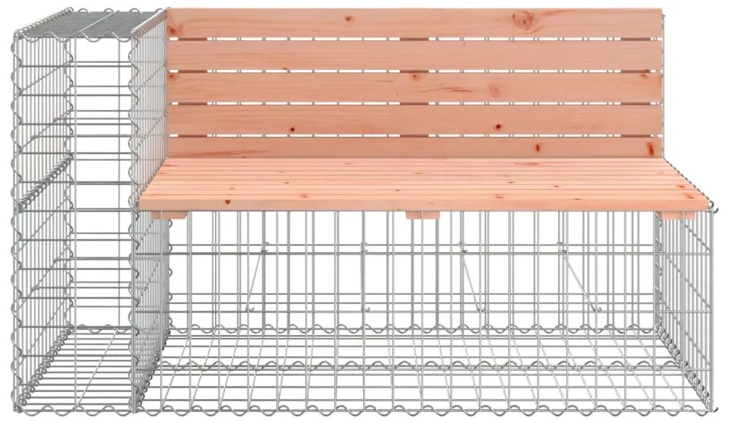 Banco jardim design gabião 347x71x65,5cm madeira douglas maciça