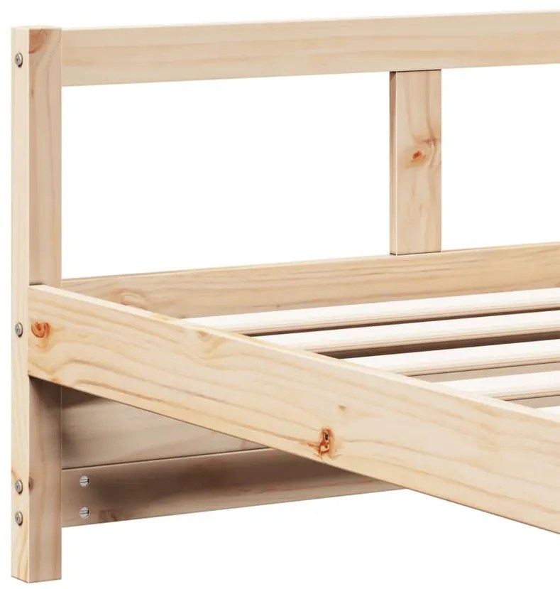 Sofá-cama com colchão 80x200 cm madeira de pinho maciça