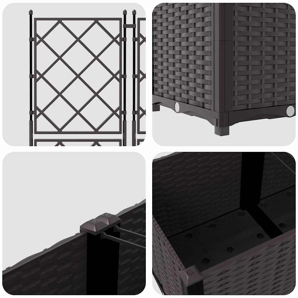 Plantadeira de Jardim com Treliça 2 pcs Castanho 80x40x143 cm