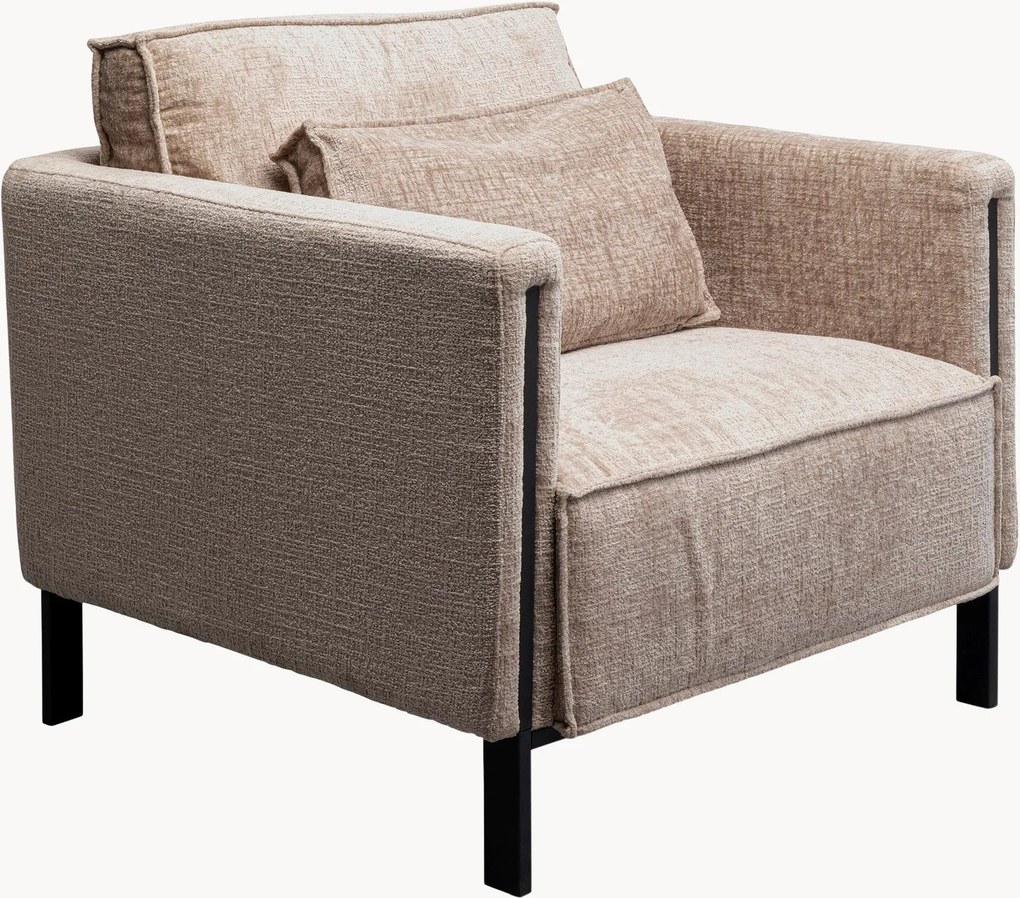 Poltrona estofada em chenille Victor