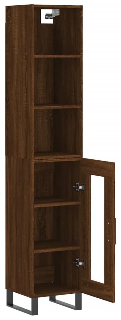 Armário alto 34,5x34x180cm madeira processada carvalho castanho
