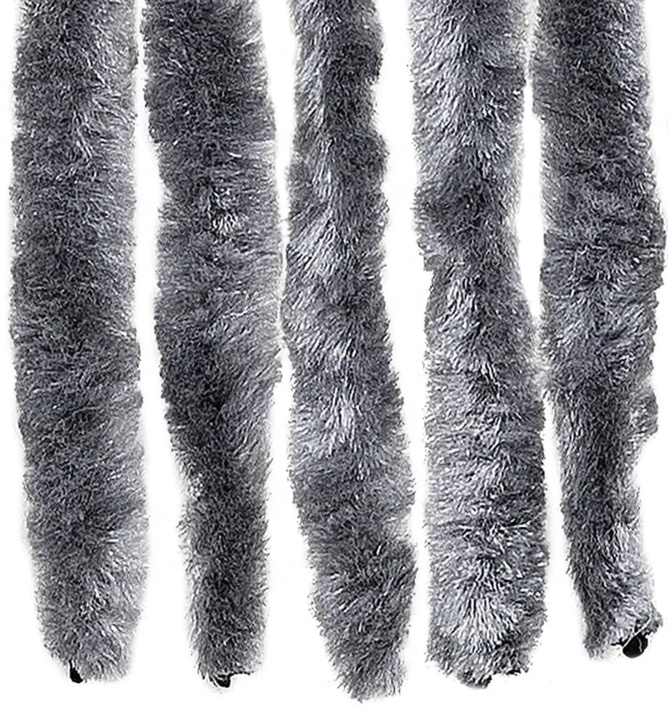Cortina anti-insetos 100x230 cm chenille prateado