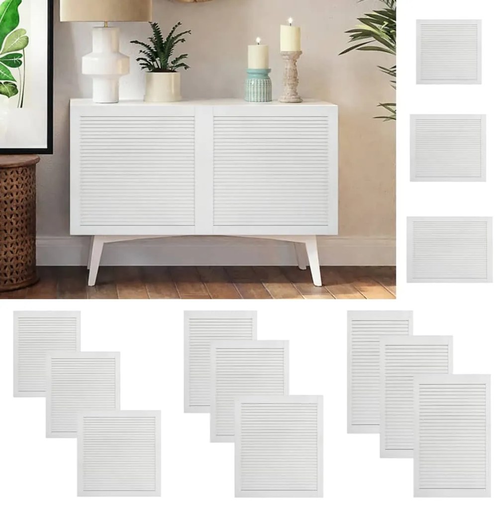 vidaXL Portas de armário 4 pcs design de persiana pinho maciço branco