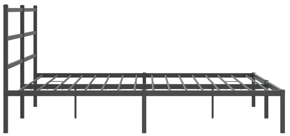Estrutura de cama com cabeceira 193x203 cm metal preto