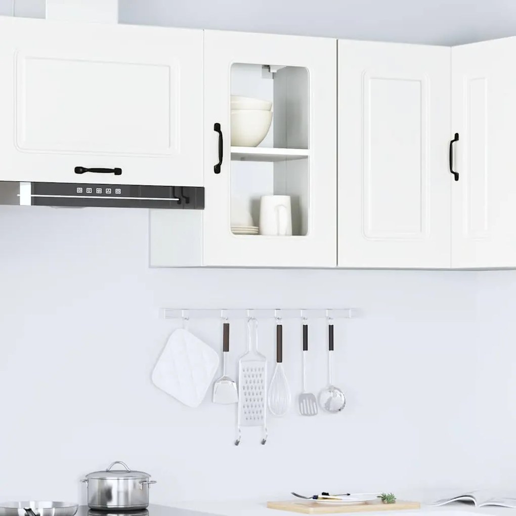 Armário de parede de cozinha porta vidro Kalmar branca