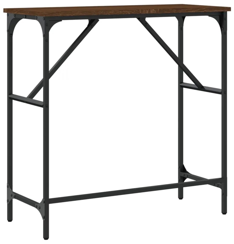 Mesa consola 75x32x75 cm derivados madeira carvalho castanho