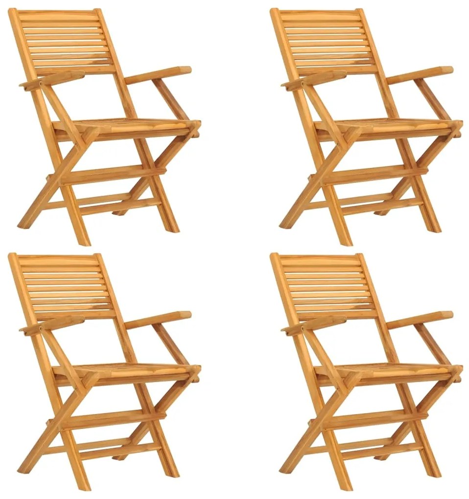 5 pcs conjunto de jantar p/ jardim madeira de teca maciça