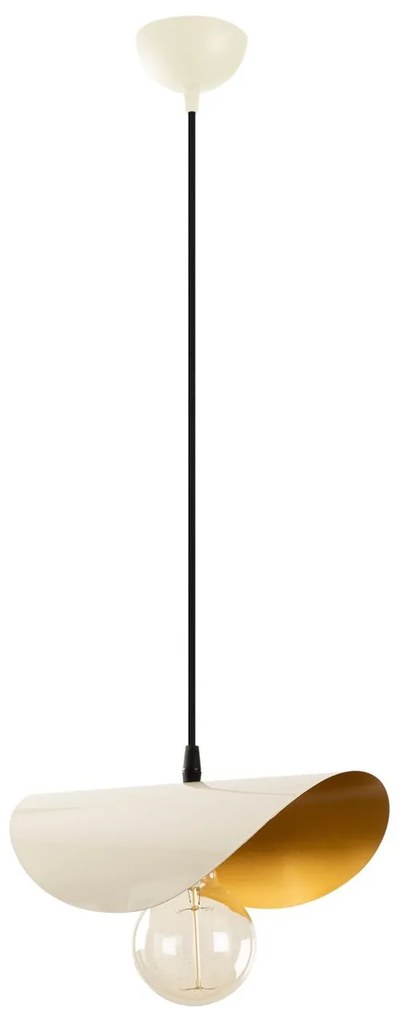 Chandelier Sivani – Branco/Dourado – 30 x 17 cm