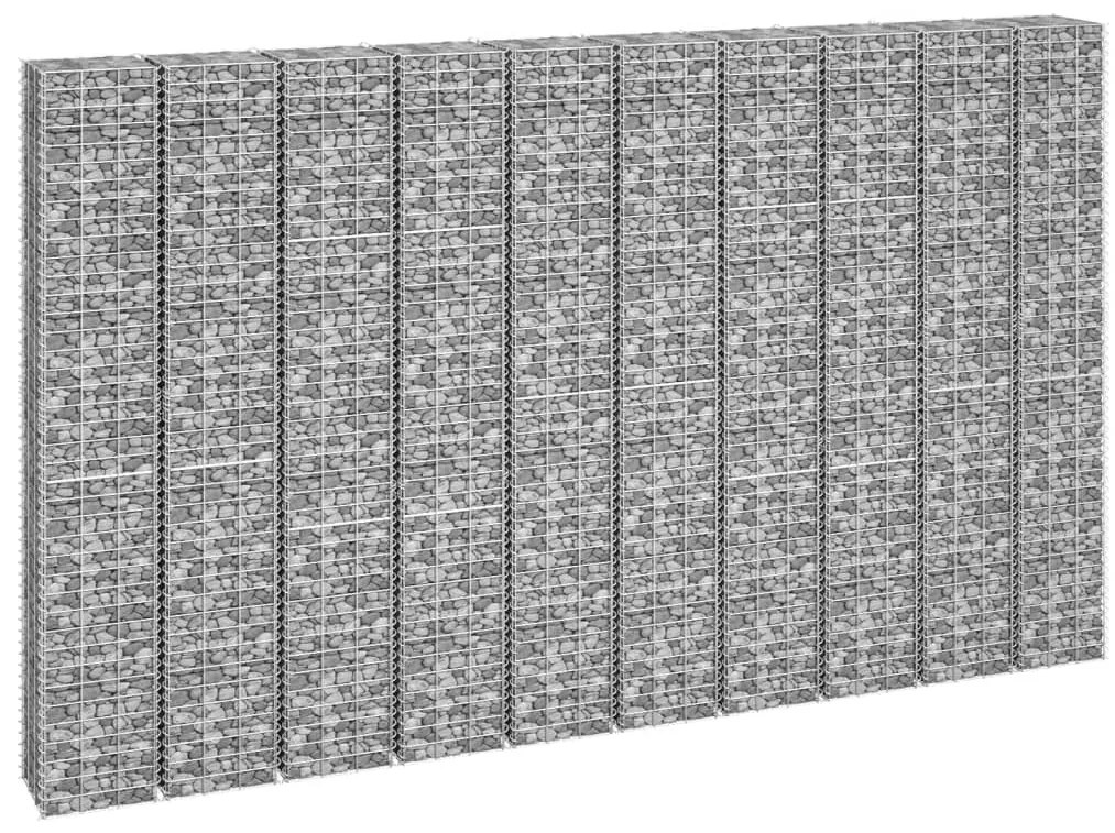 Canteiro/gabião elevado 4 pcs 30x30x50/100/150/200 cm ferro