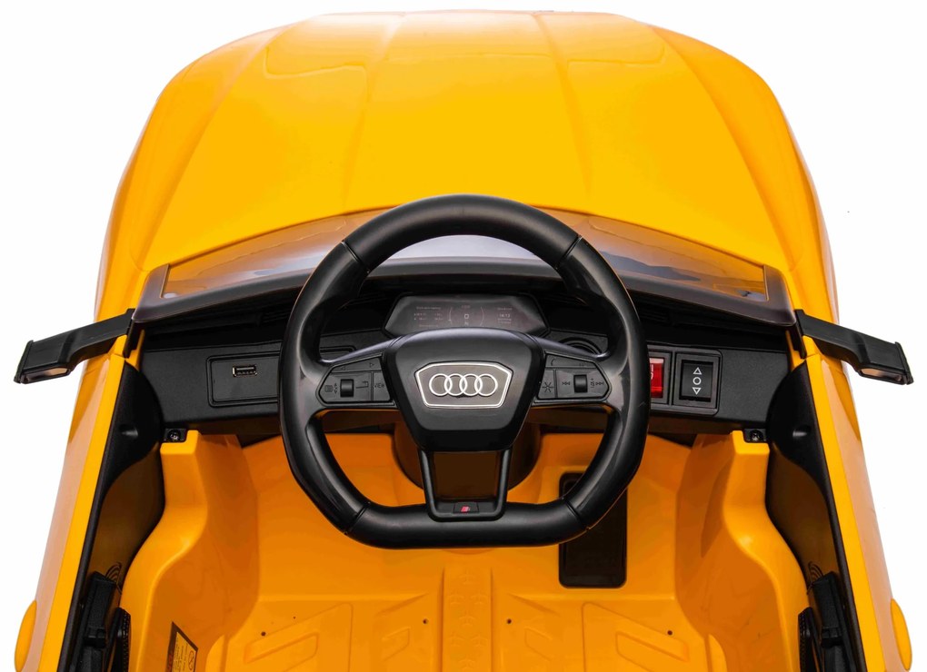 Carro elétrico para Crianças 12V Audi SQ8 Rodas de espuma EVA, Assento Couro ecológico Amarelo