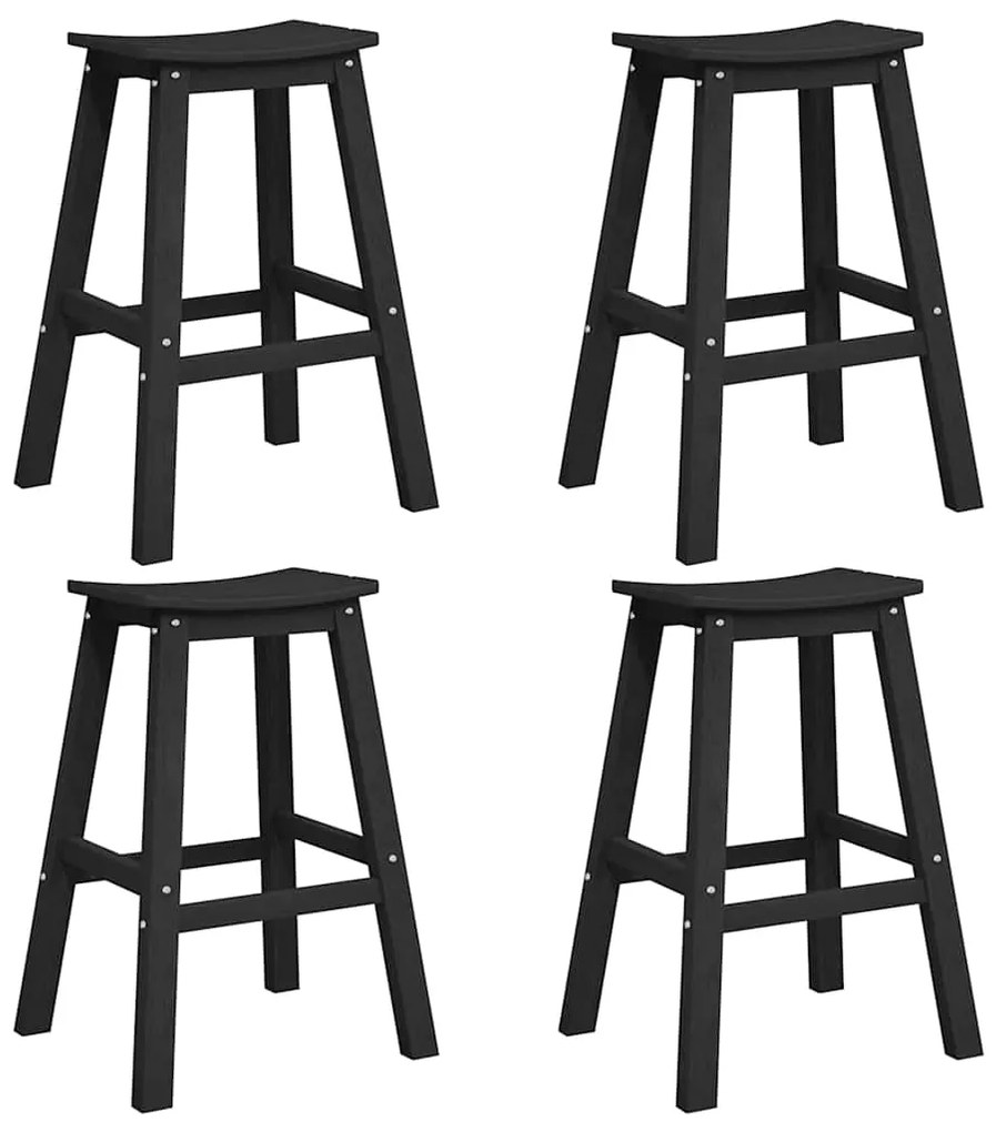 Banquetas de Bar vidaXL 6 pcs Preto HDPE