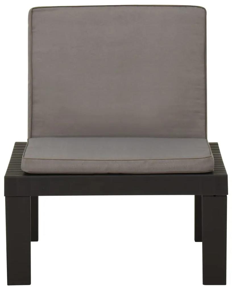Cadeira lounge de jardim com almofadão plástico cinzento
