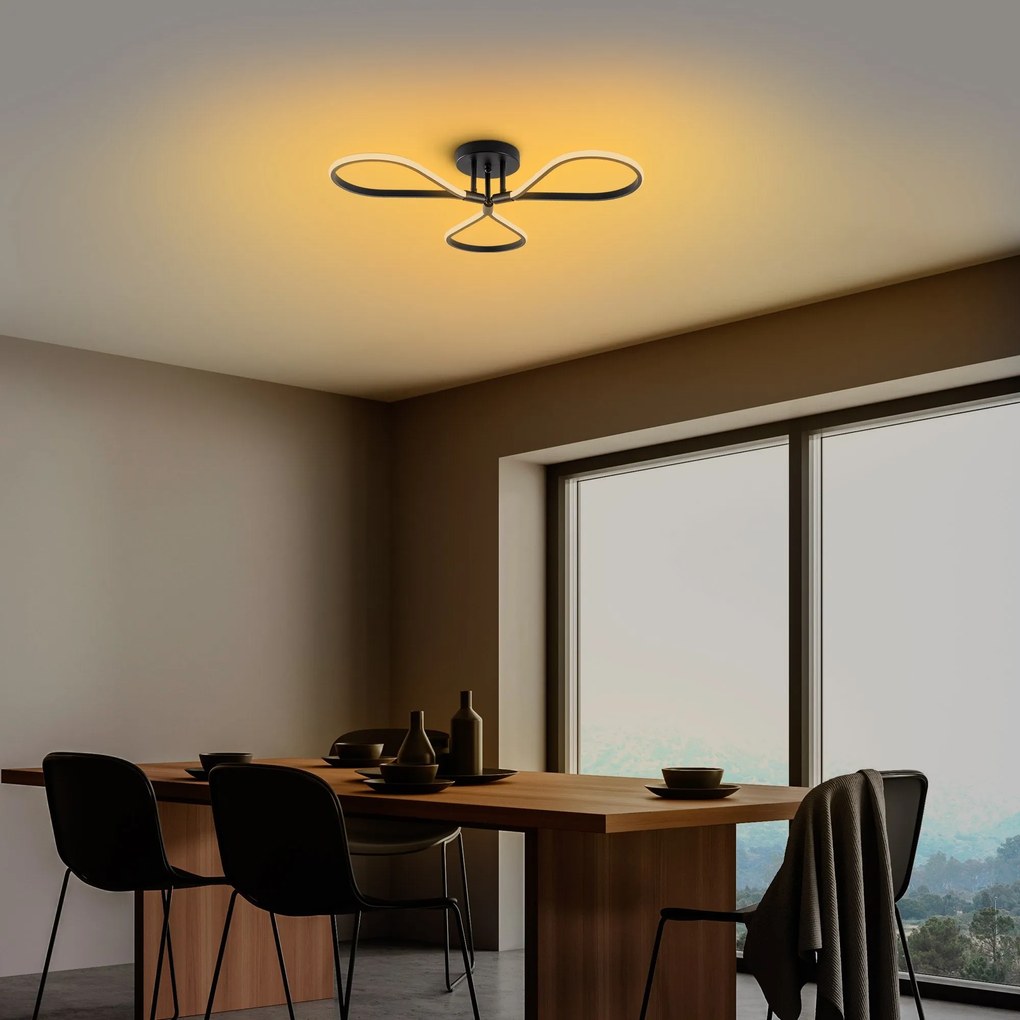 Candeeiro de Teto Damla – Preto – 68x14x68 cm