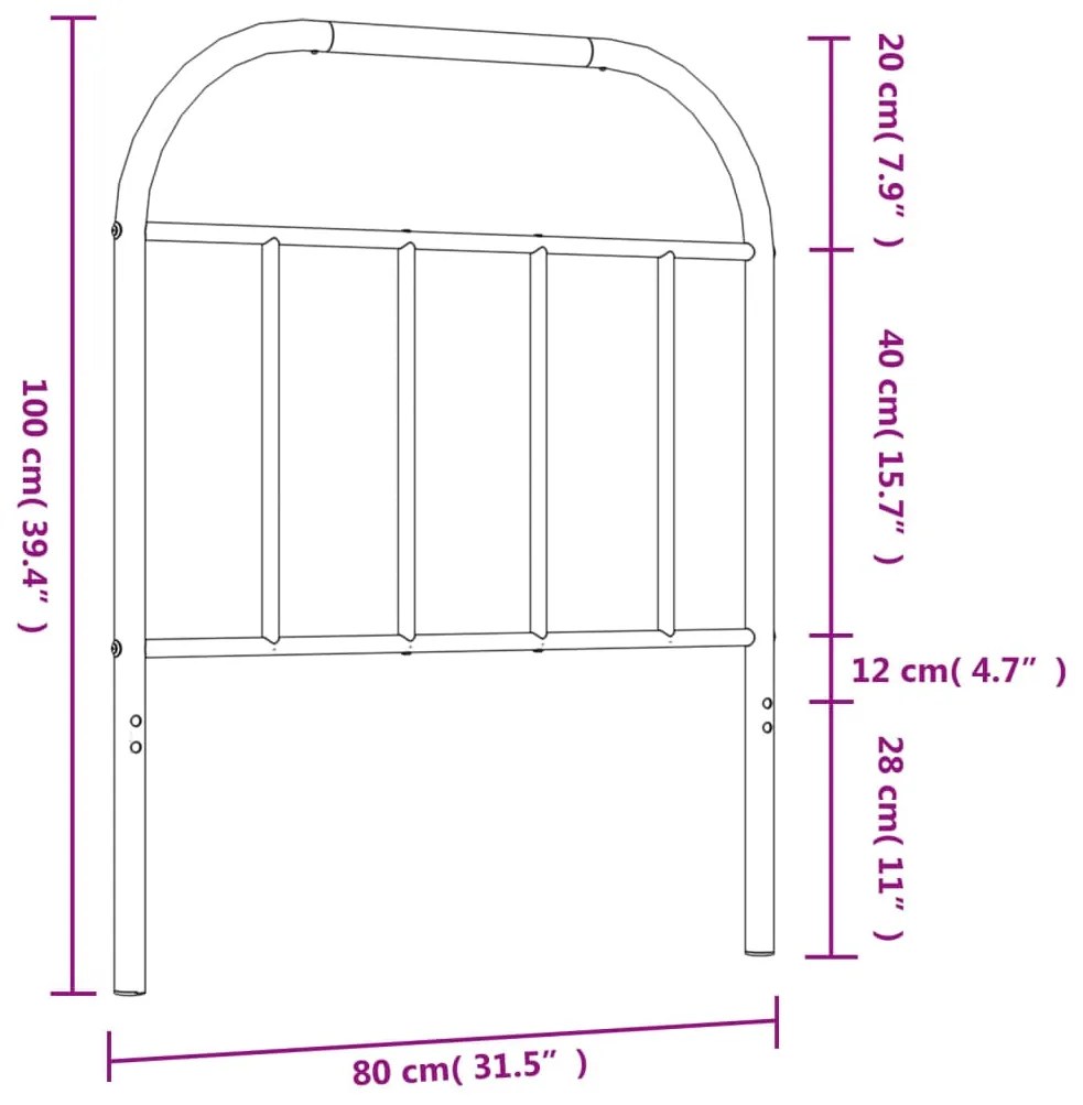 Cabeceira de cama 75 cm metal preto