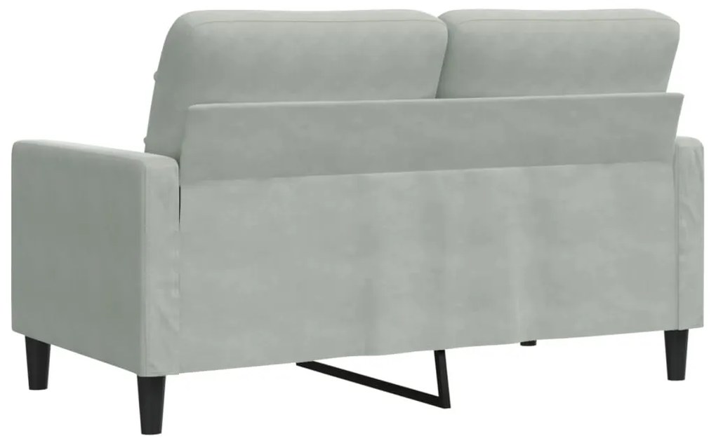 Sofá de 2 lugares 120 cm veludo cinzento-claro