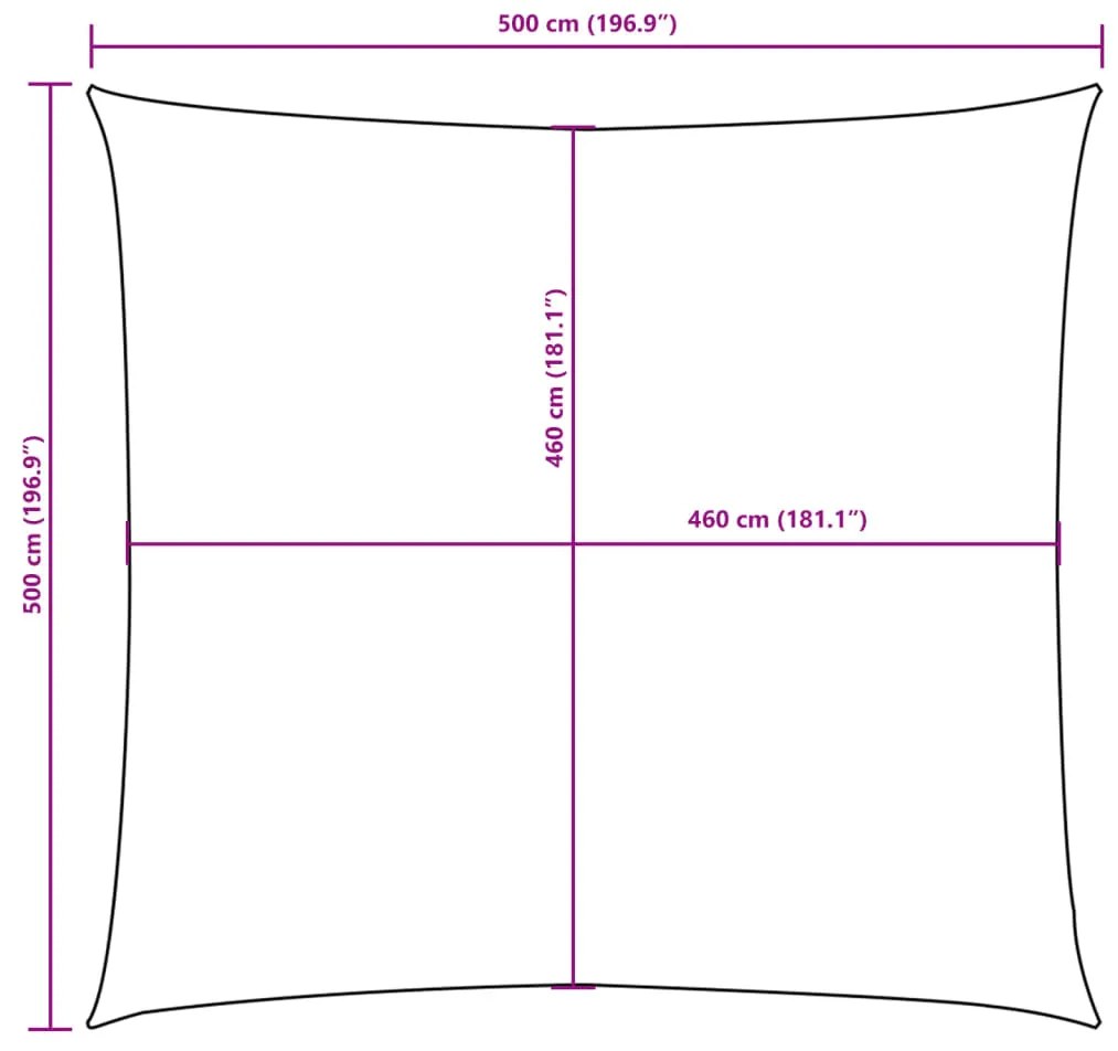 Para-sol estilo vela tecido oxford quadrado 5x5 m azul