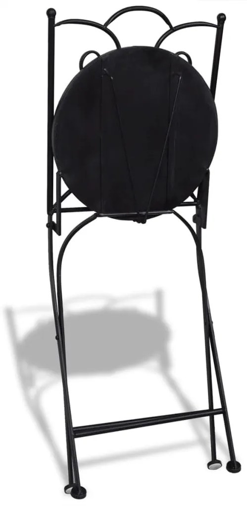 Conjunto bistrô azulejos de cerâmica 3 pcs preto e branco
