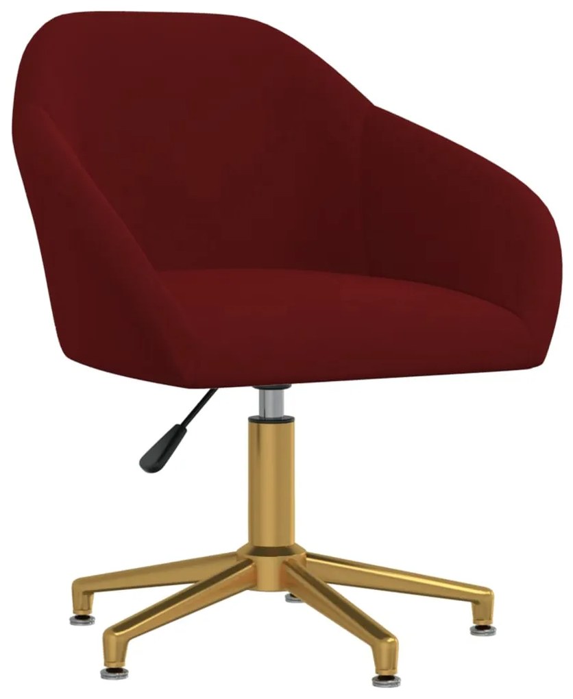 vidaXL Cadeira de jantar giratória veludo vermelho tinto