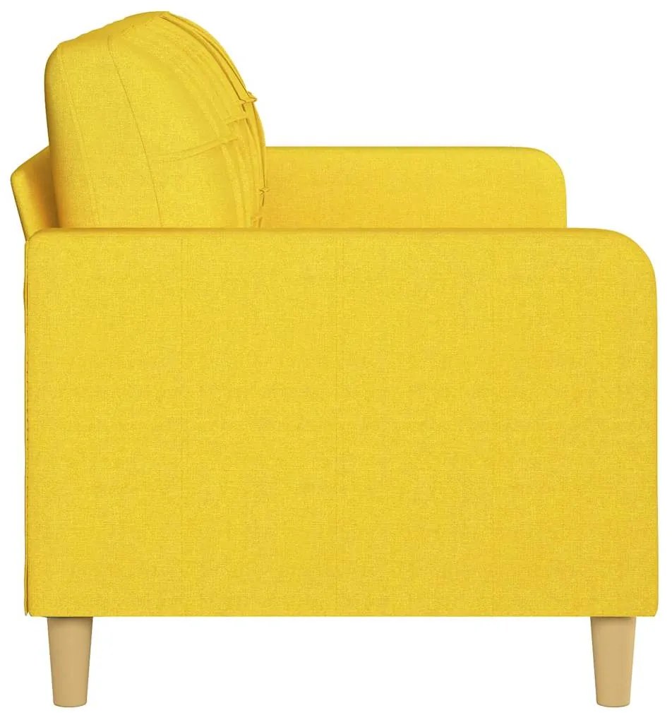 Sofá de 3 lugares 180 cm tecido amarelo-claro
