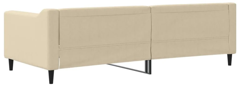 Sofá-cama 90x200 cm tecido cor creme