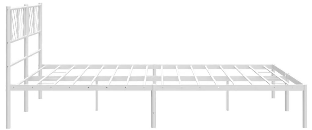 Estrutura de cama com cabeceira 193x203 cm metal branco