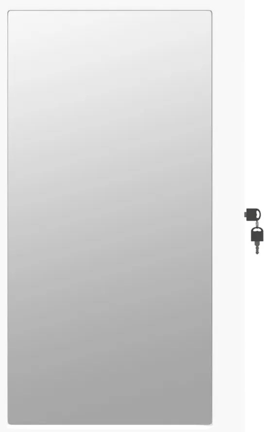 Móvel para joias de parede espelhado com luzes LED branco