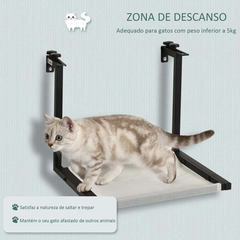 Rede para Gatos para Radiador com Gancho Ajustável Cama Suspensa de Tecido Removível Estrutura de Aço 42,5x54x34 Preto e Bege