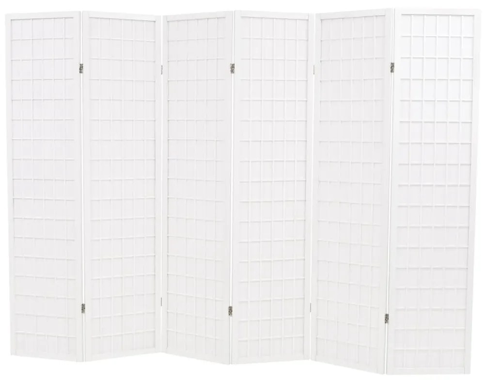 vidaXL Biombo dobrável com 6 painéis estilo japonês 240x170 cm branco