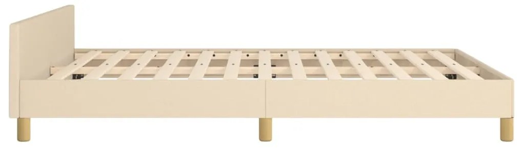 Estrutura de cama sem colchão 140x200 cm tecido cor creme