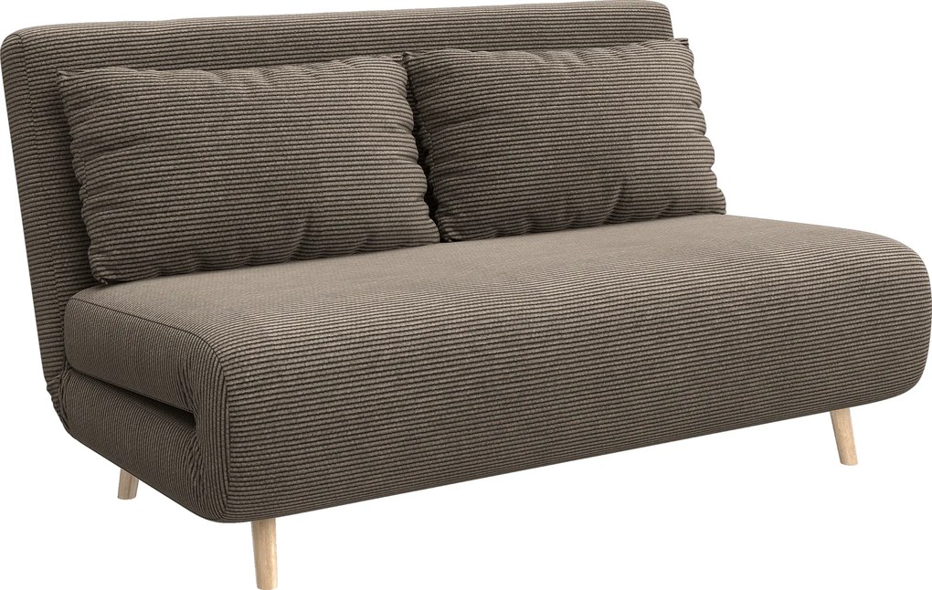 HOMCOM Sofá-cama, cama para hóspedes, encosto ajustável em 3 posições, cotelê, até 120 kg, 141 x 90 x 81 cm, Marrom Escuro | Aosom Portugal