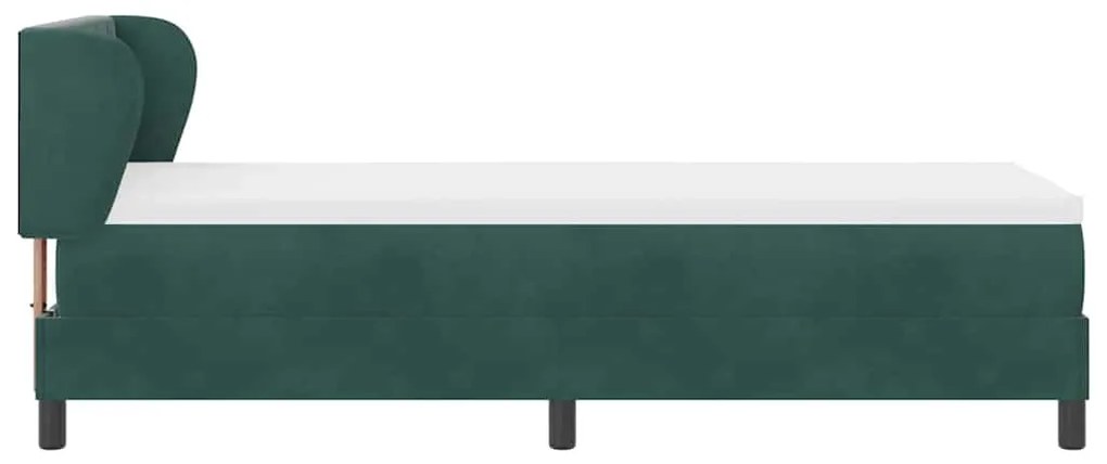 Cama Box Spring vidaXL com Colchão Verde Escuro 80x200 cm em Veludo