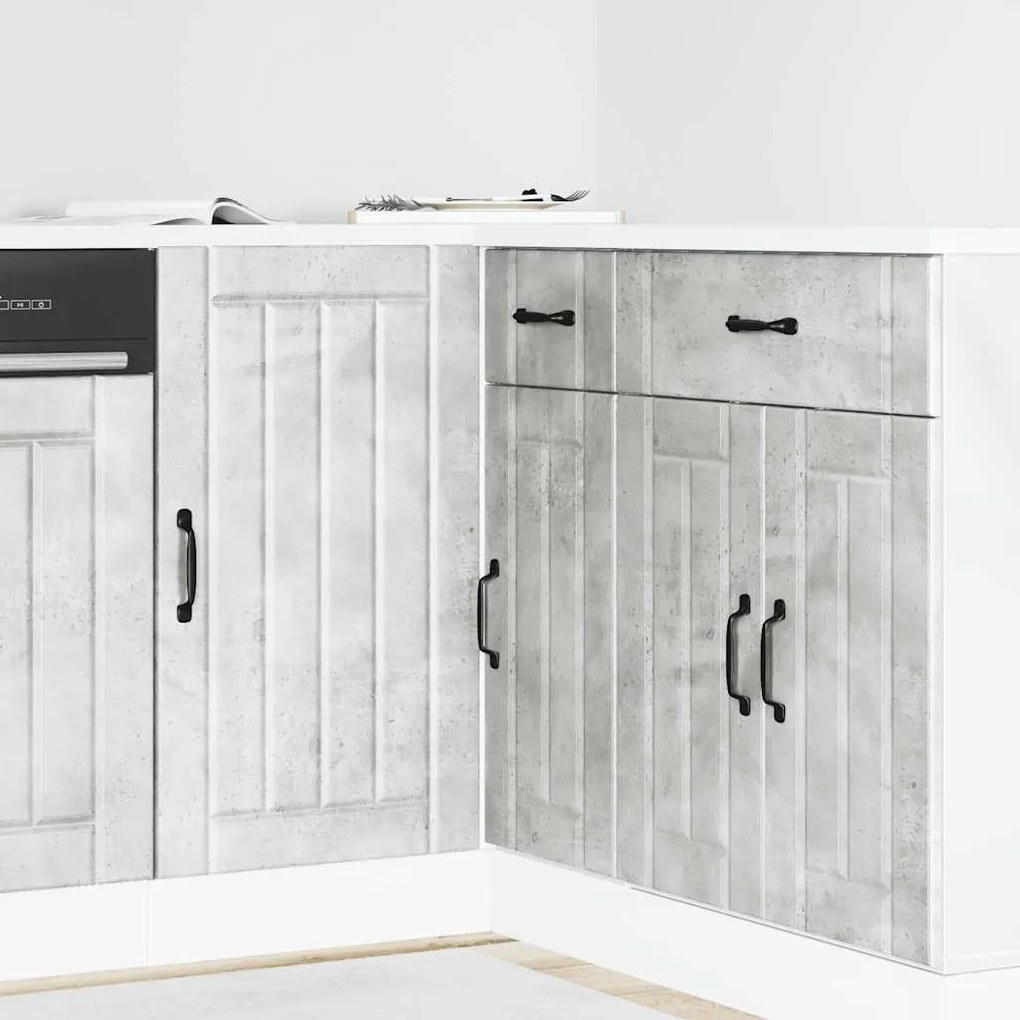 vidaXL Armário de cozinha inferior Lucca deriv. madeira cinzento cimento
