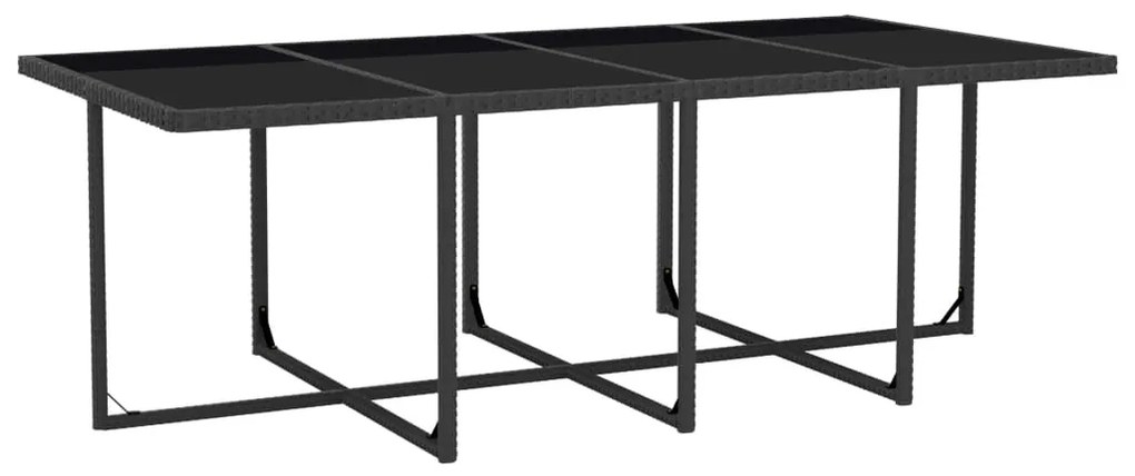 13 pcs conjunto jantar exterior com almofadões vime PE preto