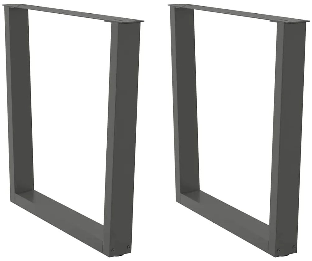 Pés para mesa de jantar em forma de V, 2 peças, antracite, 90x (72-73,