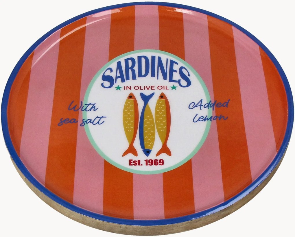 Prato em madeira de manga Sardines