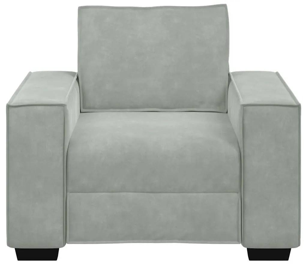 Poltrona 60 cm veludo cinzento-claro
