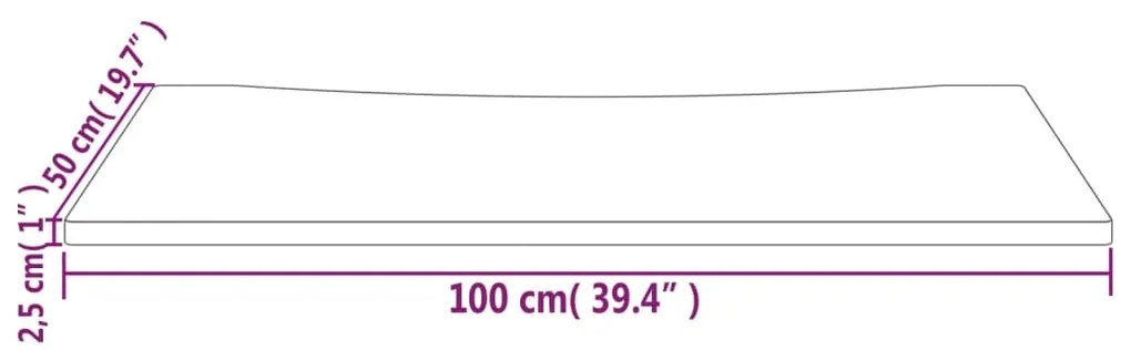 Tampo de secretária 100x50x2,5 cm pinho maciço branco