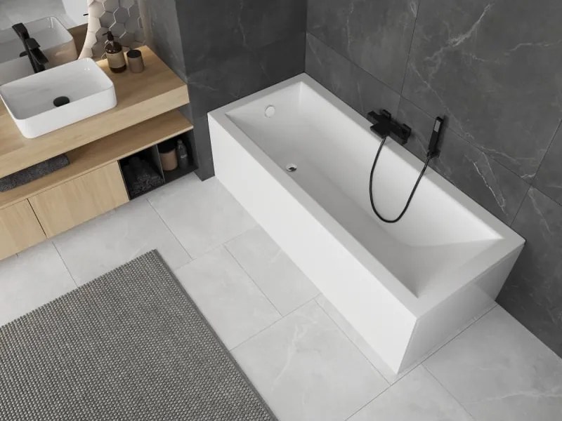 Mexen Cubik banheira retangular 180 x 80 cm com revestimento, branca - 55031808000X