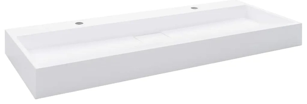 Lavatório 120x46x11 cm mineral/mármore fundido branco
