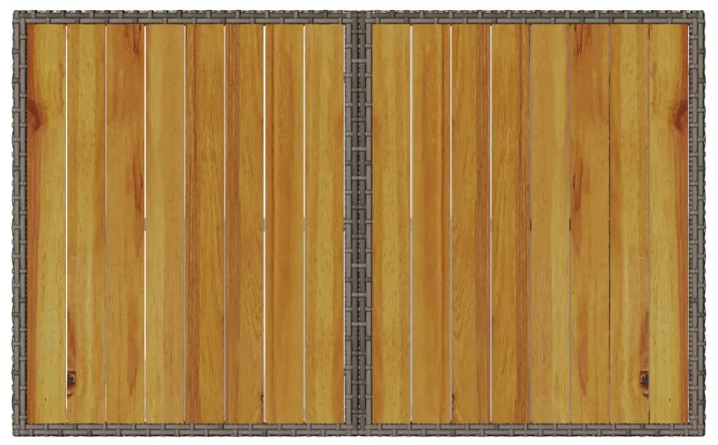 2 pcs conjunto de jantar p/ jardim c/ almofadões vime PE cinza