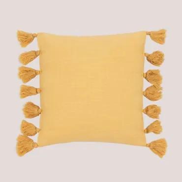 Almofada Quadrada de Algodão (40x40 cm) Tuis Amarelho Caril - Sklum