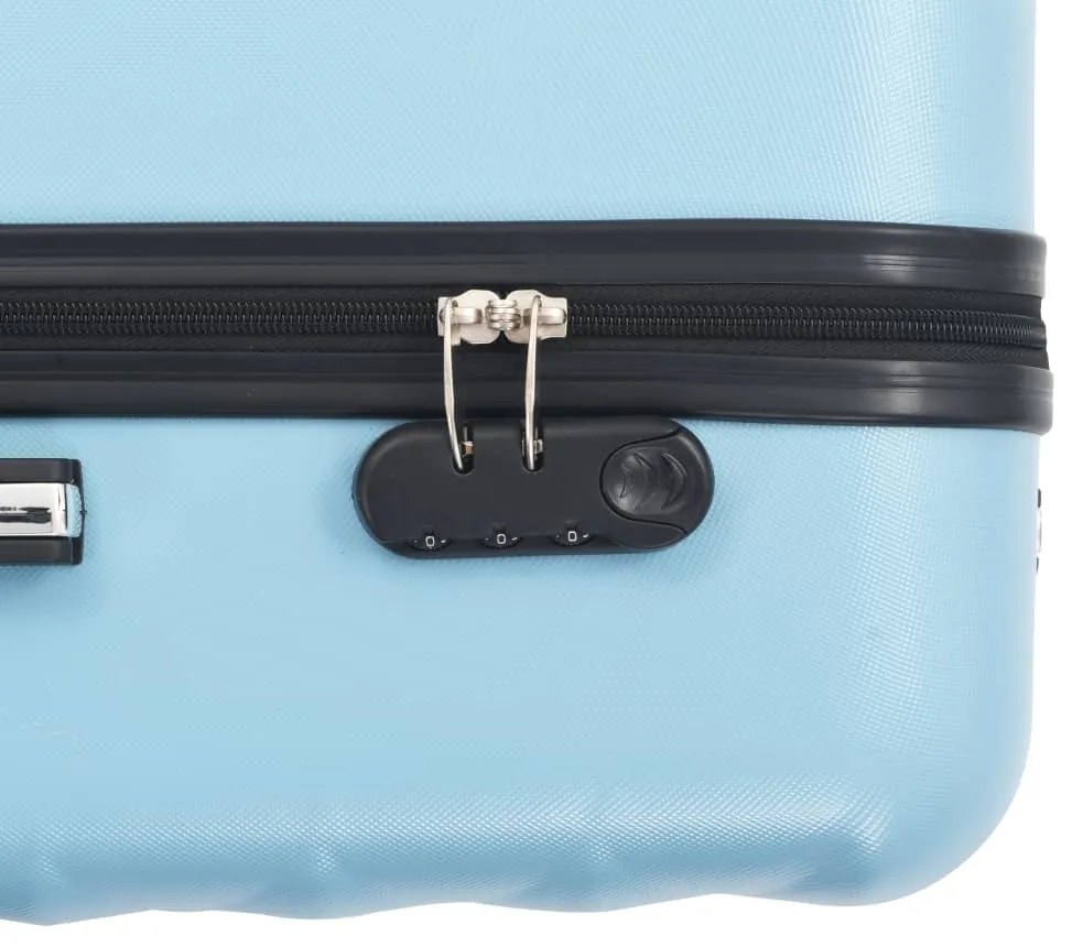 Conjunto de tróleis estojo rígido 3 pcs ABS azul