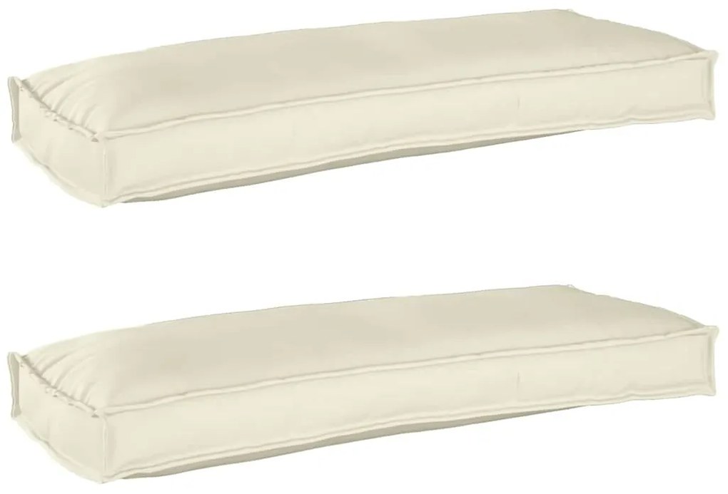 Almofadas para Palete para Banco 2 pcs Creme 100x40x8 cm Tecido Oxford