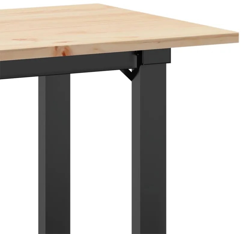 Mesa de jantar estrutura em O 80x50x75 cm pinho e aço