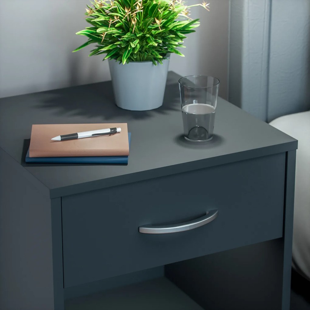 Conjunto de 2 Mesas de cabeceira Hamburgo 50x40x35cm antracite
