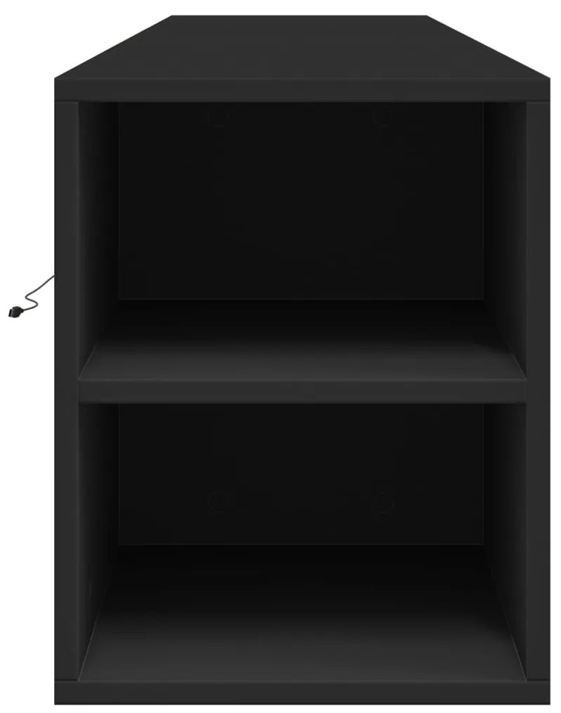 Móvel de parede para TV com luzes LED 180x31x39,5 cm preto