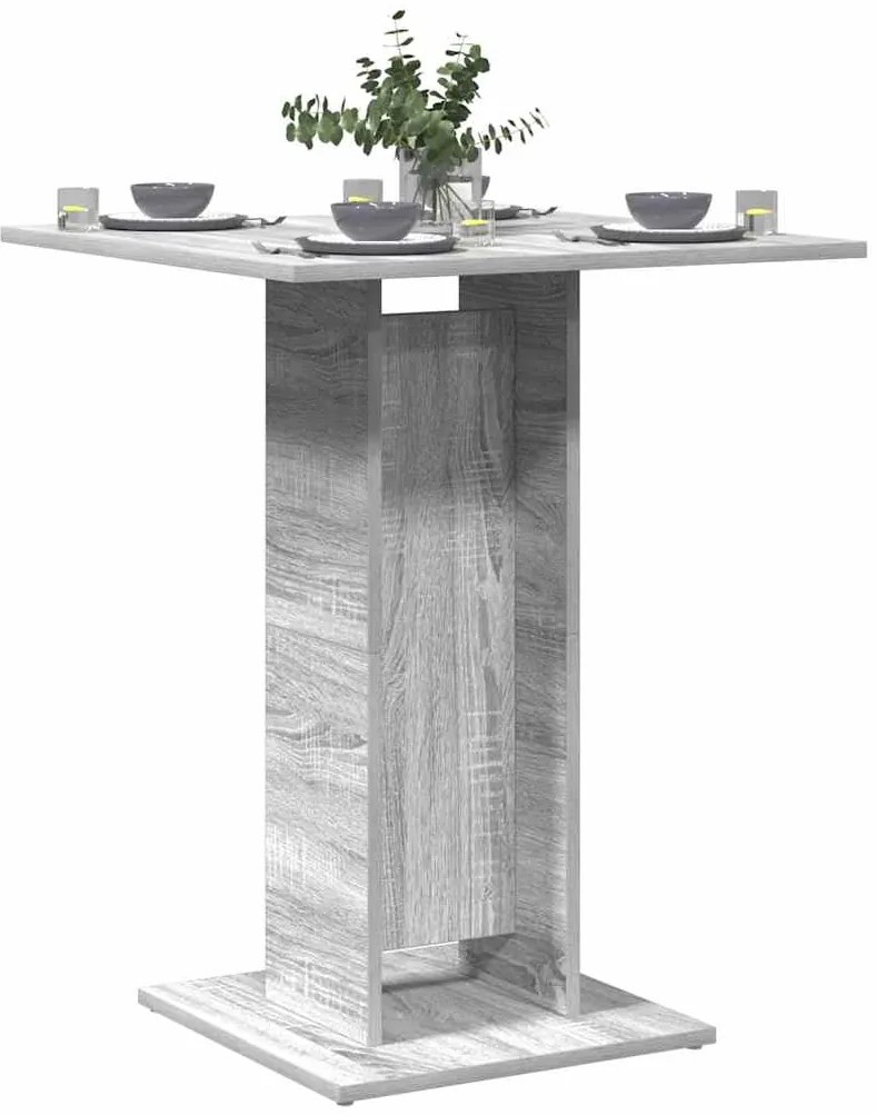 Mesa de bistrô 60x60x75cm derivados de madeira cinzento sonoma