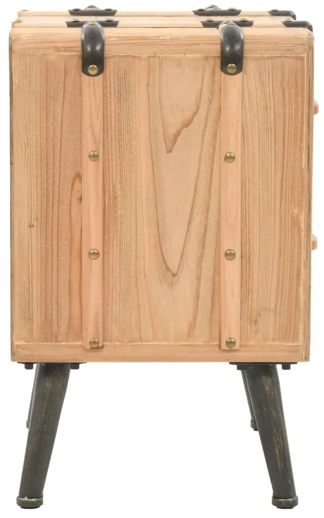 Mesa de cabeceira em madeira de abeto maciça 50x35x57 cm