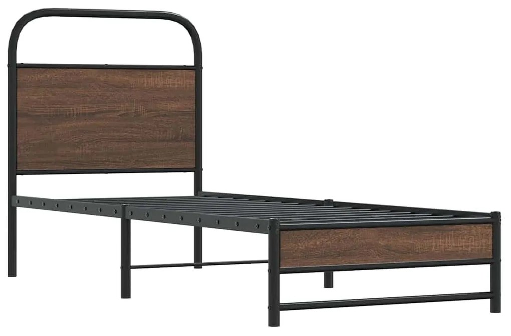 Estrutura cama s/ colchão derivados madeira carvalho castanho