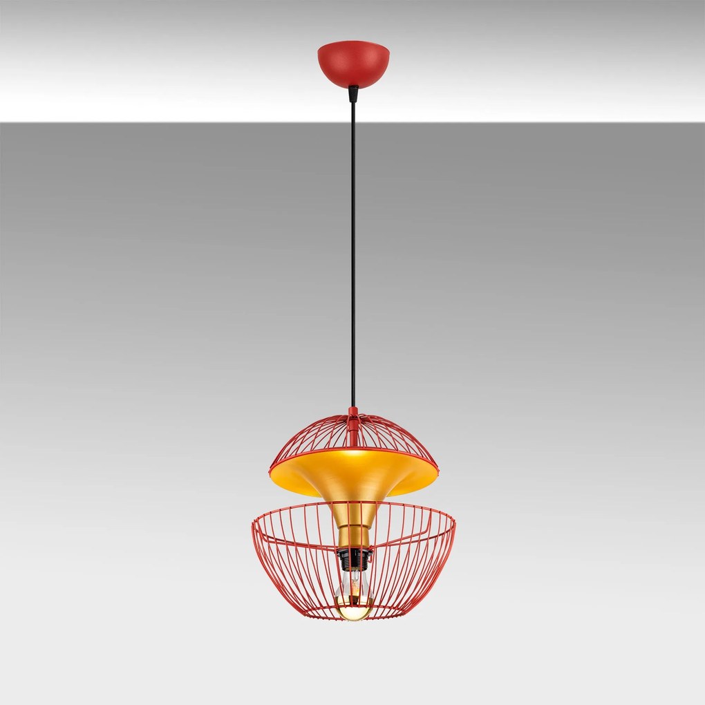 Candeeiro de Teto Telmander – Vermelho – 30 x 30 x 45-135 cm